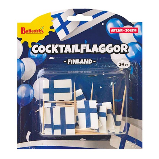 Buttericks Leco AB Cocktailflagg Finland - 24-pakning