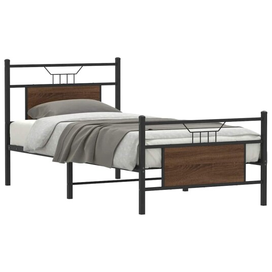  Sengeramme uten madrass brun eik 75x190 cm konstruert tre 4106849