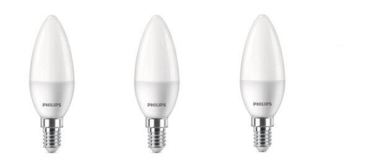 Philips LED-lyspære Kerte 2.8W/827 (25W) 3-pack E14