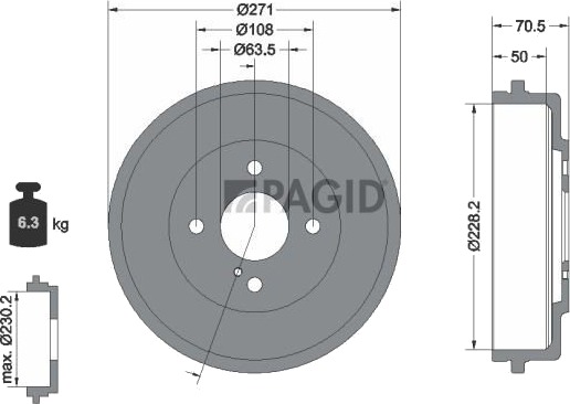 Bremsetrommel PAGID 61459N