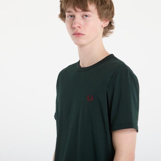 Fred Perry Ringer T Shirt Khaki green S