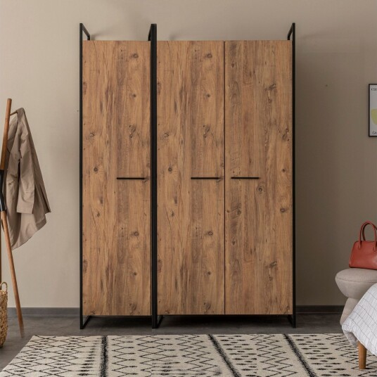 Batler Garderobe 52x104 3 Dører - Natur