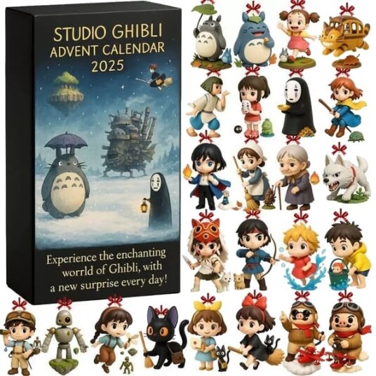 Anime Ghibli Julekalender 2026 24 dager Nedtelling til jul Gaveeske med 24 3D Anime Figurdukker for barn og voksne[D]
