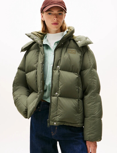 Tommy Jeans Tjw Alaska Grid Down Jacket Ext - Khaki green - L Tommy Jeans Tjw Alaska Grid Down Jacket Ext - Khaki green - L