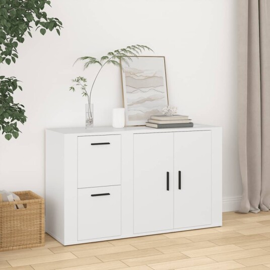 vidaXL Skjenk hvit 100x33x59,5 cm konstruert tre