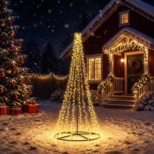 vidaXL LED juletre 235 cm 1000 LED-lys Varmhvit Stål Svart