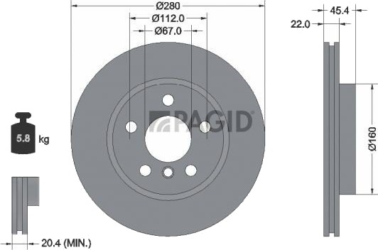 PAGID 55792NC Bremseskive PAGID 55792NC Bremseskive