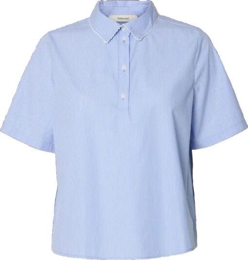Selected Femme Dame Topper Blå XS,