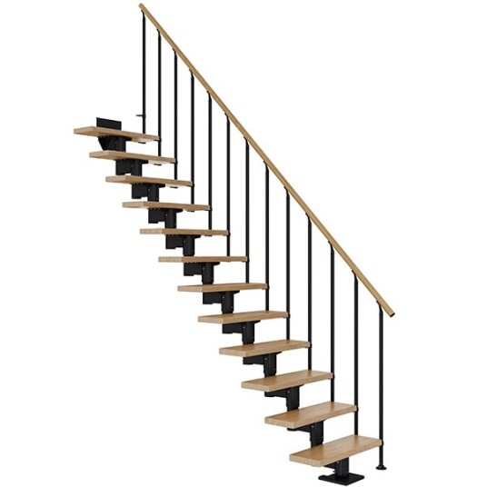 Dolle Cork Rett Trapp Svart-classic Ii-lakkert Eik-14 - Loddrett Høyde 277 337 Cm