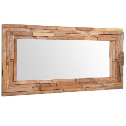 vidaXL Dekorativt speil teak 120x60 cm rektangulært