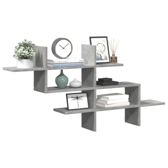  Vegghylle betonggrå 124,5x18x60,5 cm konstruert tre 8721158361318