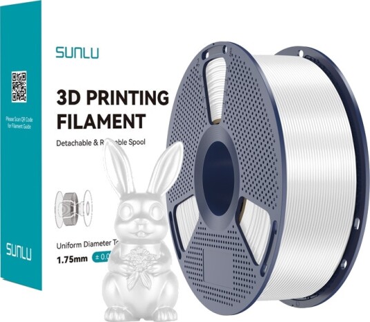 Sunlu Pla+ Silk 1.75 Mm 1 Kg Filament (Hvit)