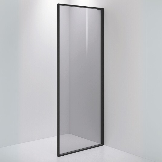 INR Iconic Nordic Rooms Dusjvegg Edge 20 900 mm / Matt Svart Grått Glass