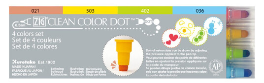 ZIG Kuretake Clean Color DOT Pen 4-set