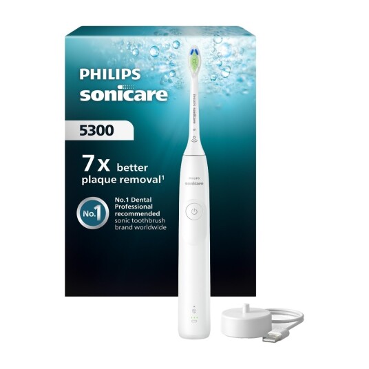 Philips 5300 Series HX7108 Elektrisk Tannbørste med Trykksensor Hvit Philips 5300 Series HX7108 Elektrisk Tannbørste med Trykksensor Hvit