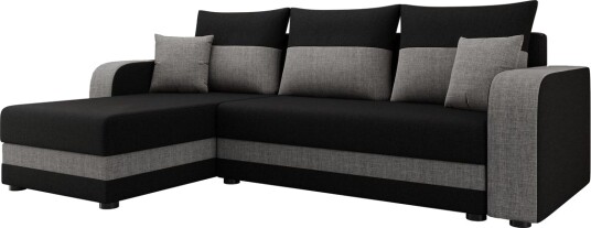 Hewlet Sofa med Divan 3 seter   Svart/Grå