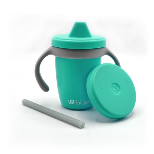 bblüv Kopp Anti-spill 4-in-1 Aqua/Grey