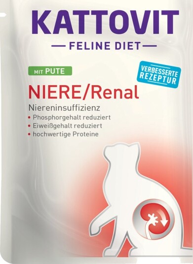 Kattovit Våtfôr Feline Nyre Renal Porsjonspose Kalkun 24 X 85 G 24 X 85 G