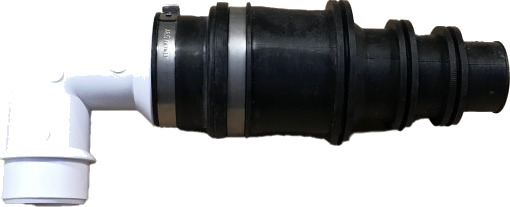 Setsan avløpsvinkel 32mm   2 x 3/4" + 32 mm utløp med benkeplate white
