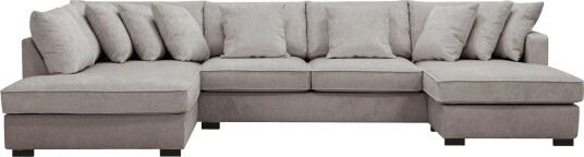 Rossita 5 seters Venstrevendt U formet Dyp Sofa med Divan og Sjeselong i Chenille   Grå / Brun