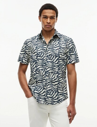 Tommy Hilfiger Papertouch Palm Ss Rf Shirt Navy XL Tommy Hilfiger Papertouch Palm Ss Rf Shirt Navy XL
