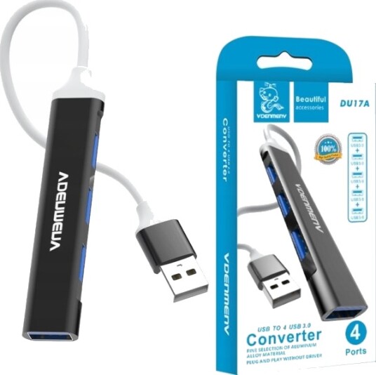 Vega Usb-Hub 4Xusb Denmen Svart Aluminium Du17 Vega Usb-Hub 4Xusb Denmen Svart Aluminium Du17