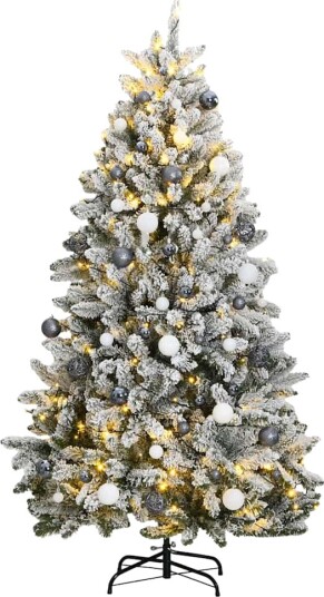 Vidaxl Kunstig hengslet juletre med 300 LED og kulesett 270 cm