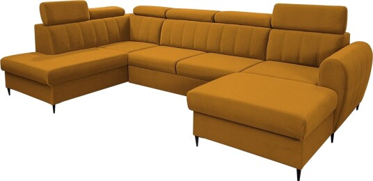 Hoffman Sofa med Divan og Sjeselong 4 seter   Gul
