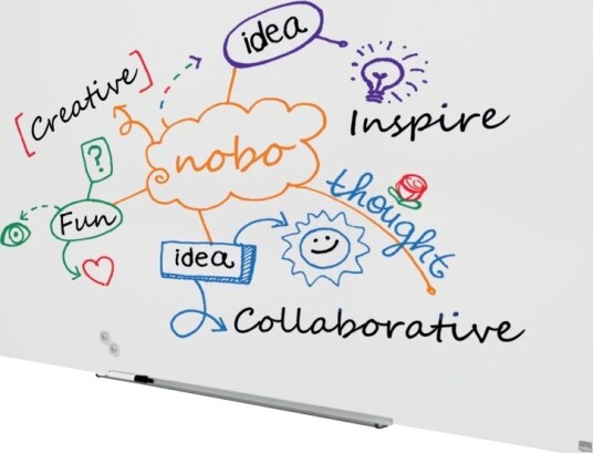 Nobo Diamond - Whiteboard - Veggmonterbar - 1883 X 1059 Mm - Herdet Glass - Magnetisk - Hvit