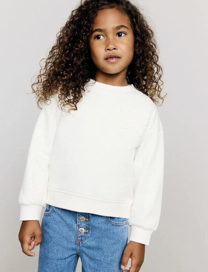 Mango Sweatshirt With Embroidered Star - Cream - 2-3