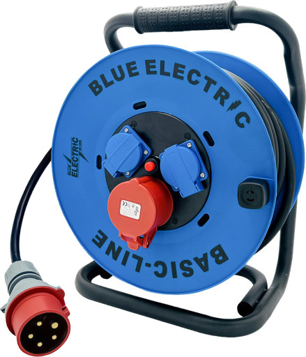 Blue Electric Kabeltrommel, 25 m, 400v / 230v Blue Electric Kabeltrommel, 25 m, 400v / 230v