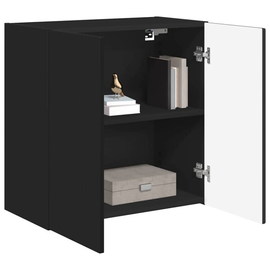  TV Veggskap Veggmontert Svart 59,5 x 31 x 60 cm Konstruert tre