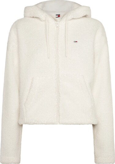 Tommy Jeans Tjw Teddy Hooded Zip Thru Ext OFF WHITE XXS