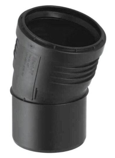 Geberit Silent PP Bend 50mm med Muffe 15° for Lyddemping