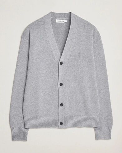 J.Lindeberg Eddy Wool/Cotton Knitted Cardigan Light Grey Melange