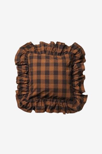 Midnatt Putetrekk med frill Gingham Brun Midnatt Putetrekk med frill Gingham Brun