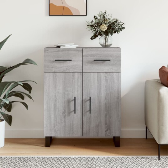 vidaXL Skjenk grå sonoma 69,5x34x90 cm konstruert tre