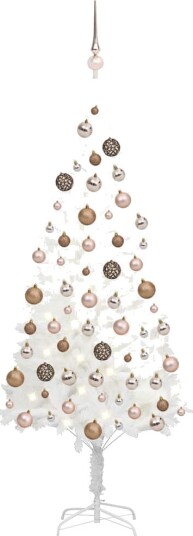 vidaXL Kunstig juletre med LED og kulesett 120 cm hvit vidaXL Kunstig juletre med LED og kulesett 120 cm hvit