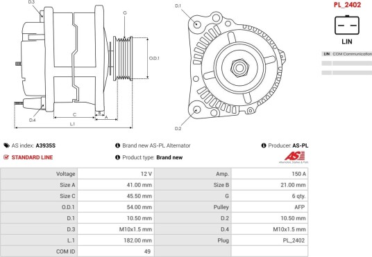AS PL A3935S Dynamo AS PL A3935S Dynamo