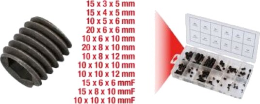 Ks Tools Sortimentseske 160 Deler DIN 913 350g