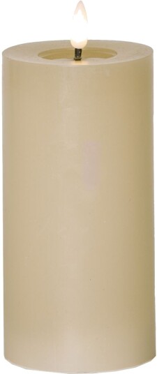 LED BLOKKLYS FLAMME BEIGE / 17,5 CM / TIMER