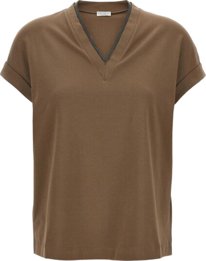 Brunello Cucinelli Dame Topper Brun L,