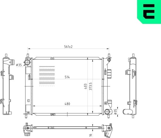 ERA 673499 Radiator, motorkjøling