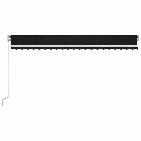 vidaXL Manuell uttrekkbar markise med LED 500x300 cm antrasitt