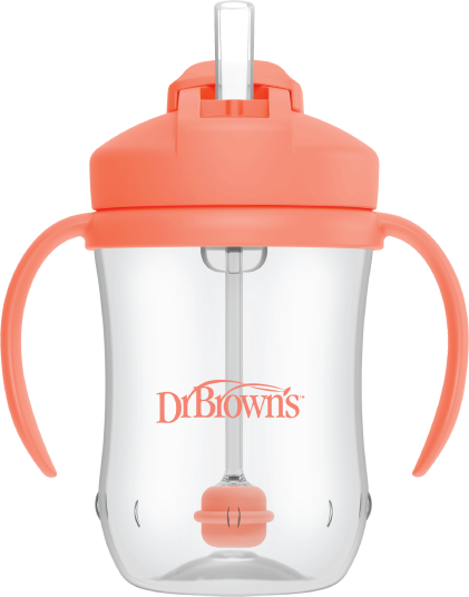 Dr Brown s Baby`s First Straw Cup Korall 270 ml Dr Brown s Baby`s First Straw Cup Korall 270 ml