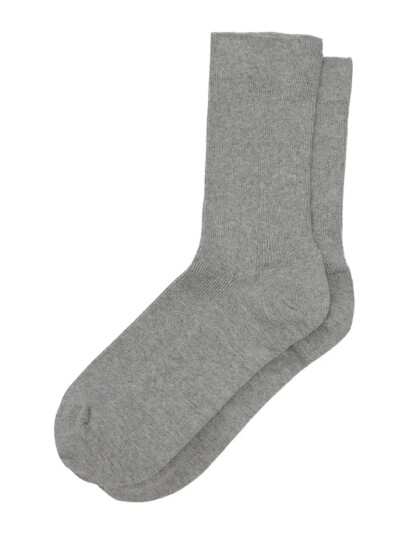 Organic Basics Core Crew Rib Socks 3 Pack   Grey   43 46