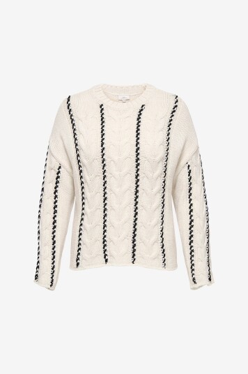 Only Carmakoma Pullover carTessa Cabel Stitch LS O neck Grå