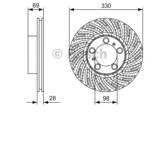 Bremseskive BOSCH 0 986 479 D25