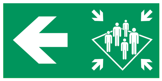 Muster station arrow left - Klar vinyl - 50 x 100 mm Muster station arrow left - Klar vinyl - 50 x 100 mm