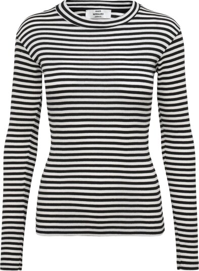 Mads Nørgaard 2X2 Cotton Stripe Tuba Tee Ls   BLACK/VANILLA ICE   L